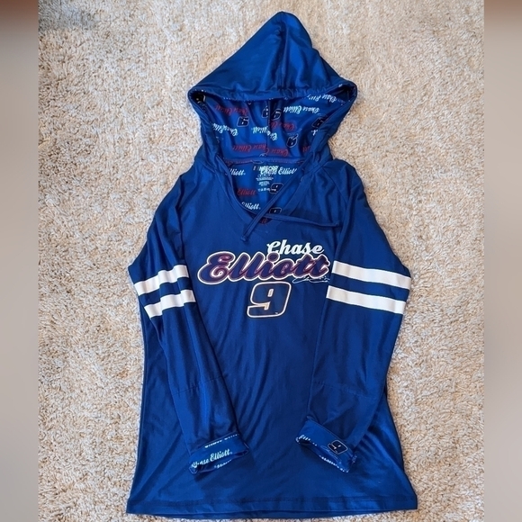 WOMEN'S Chase Elliott Concepts Sport Royal Recover Hoodie V-Neck NASCAR - Picture 1 of 5